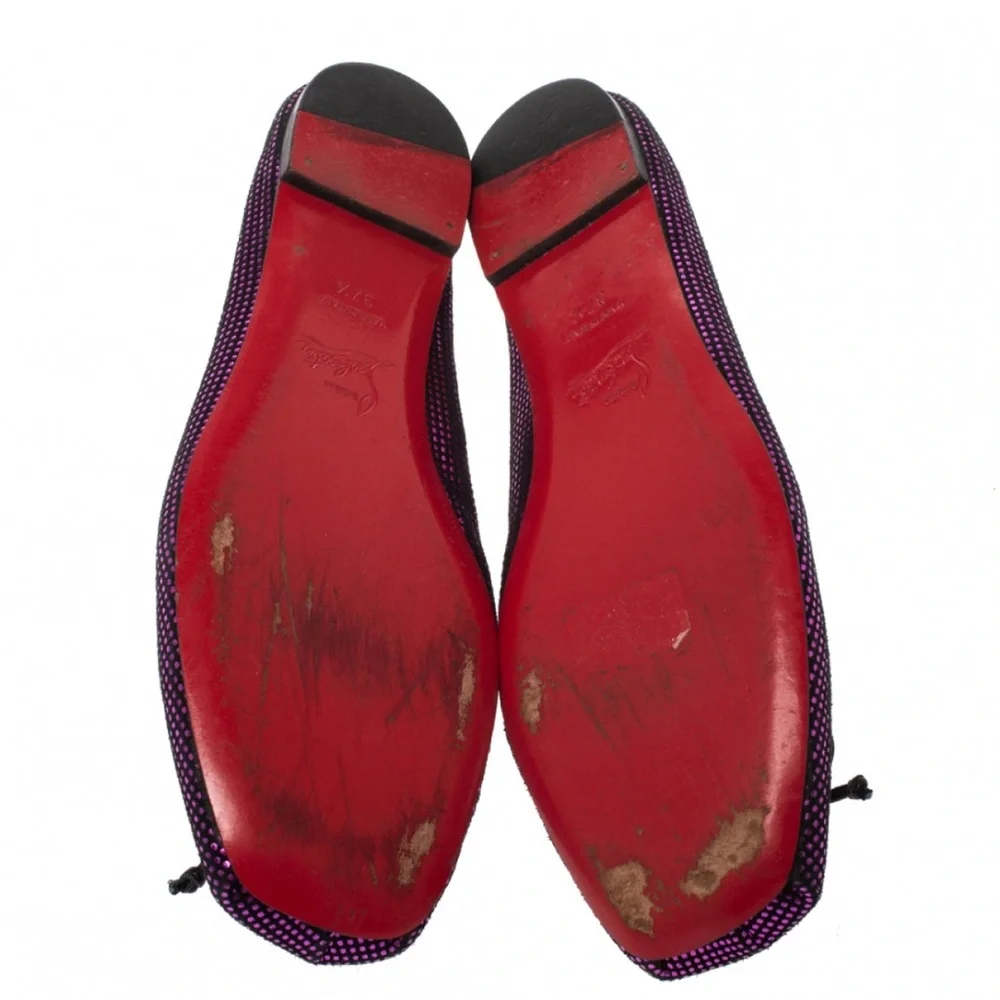 Christian Louboutin Purple Sequined Ballet Flats - Picture 5 of 5